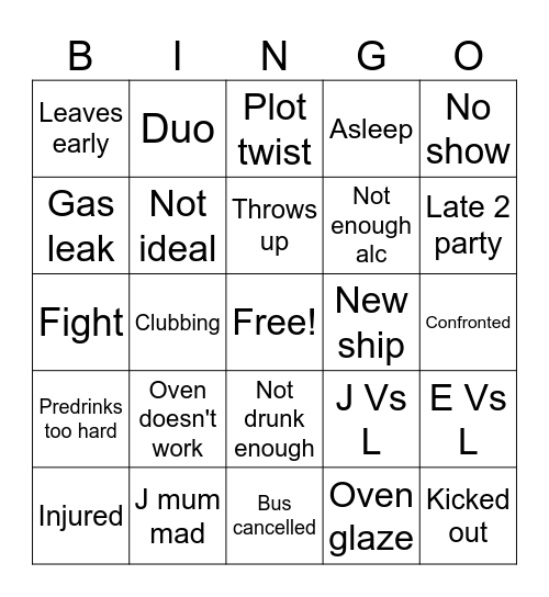 Party bingo Card