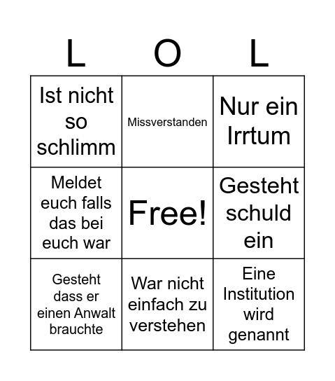 Reading comprehension nachbesprechung Bingo Card