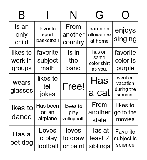 Bingo Card