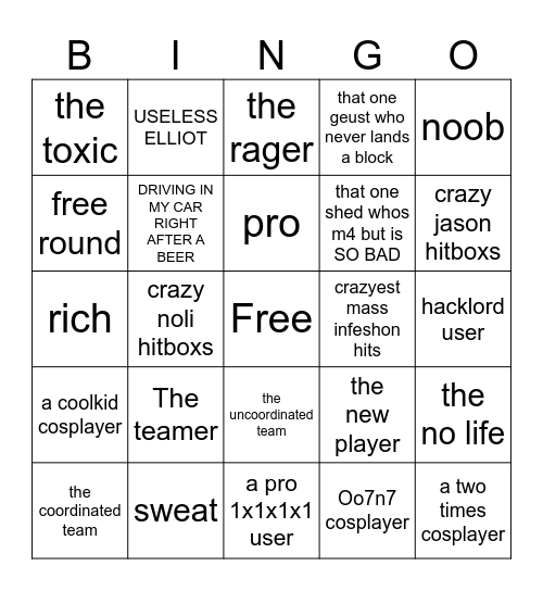 FORSAKEN BINGO Card