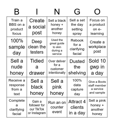 Clinique Bingo Card