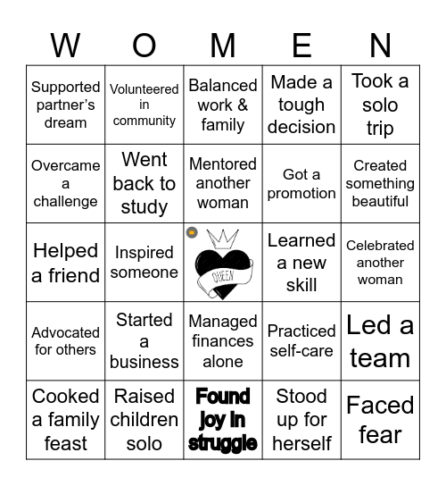 Her Story, Her Strength Bingo Card