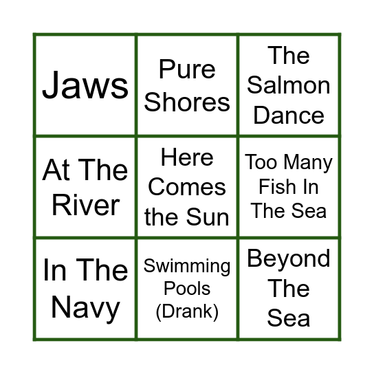 The Water Twerks Round Bingo Card