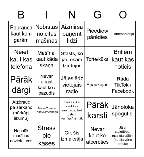 Somija Bingo Card