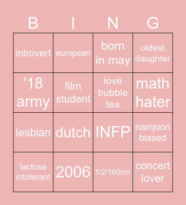 eva's bingo Card