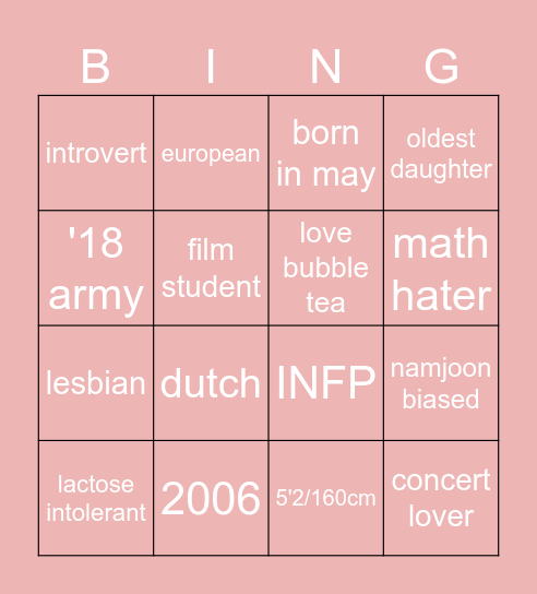 eva's bingo Card
