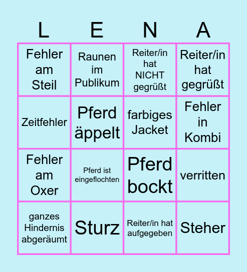 Bundeschampionat-Bingo mit Bingo Card