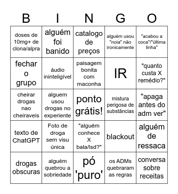 Bingo DopeBrasil Bingo Card