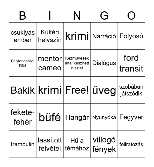 PT Bingo Card