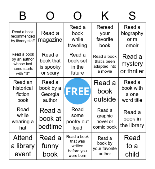 Fall Reading Bingo (adult) Bingo Card