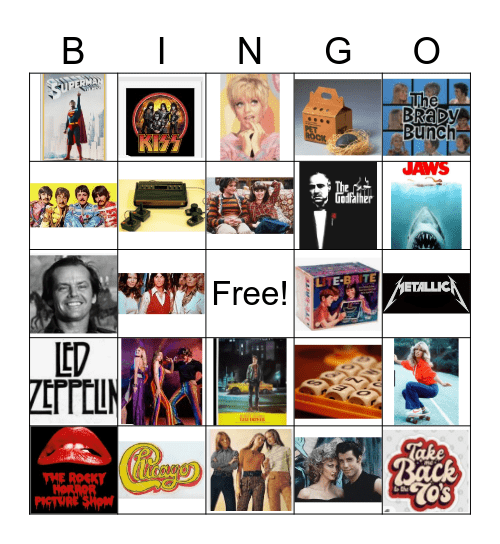 I love the 70's Bingo Card