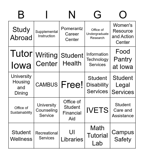 Resource BINGO Card