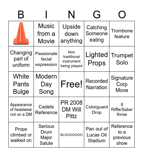 DCI Bingo Card
