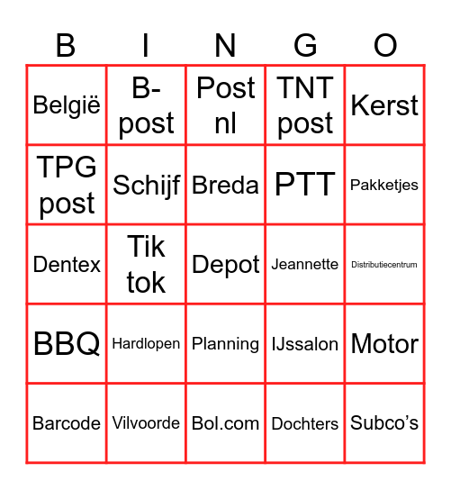 JOHNS PENSIOEN BINGO Card