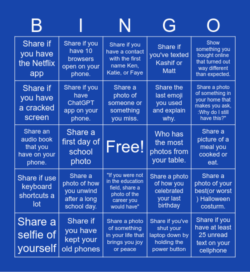 CRES Staff Bingo 2025 Bingo Card