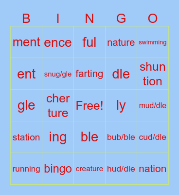 Auggie’s Bingo Bonanza! Bingo Card