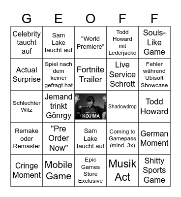 Gamescom ONL 2025 Bingo Card