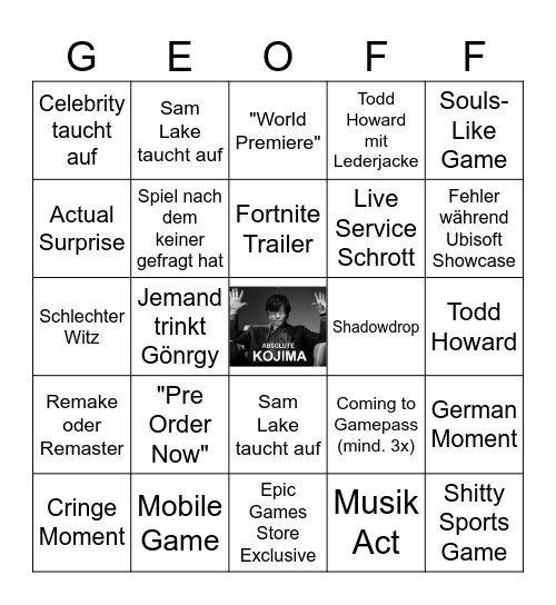 Gamescom ONL 2025 Bingo Card