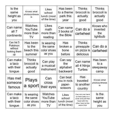 Write the name of someone who... Bingo Card