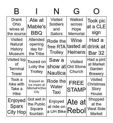 CLEVELAND BINGO Card