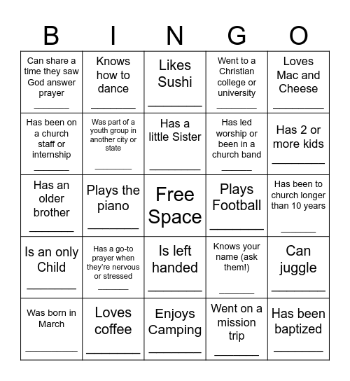 6TH GRADE SHIFT HUMAN BINGO Card