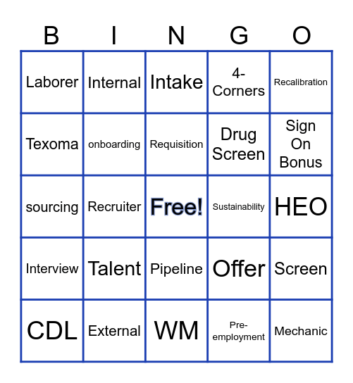 TEXOMA CORNERS Bingo Card