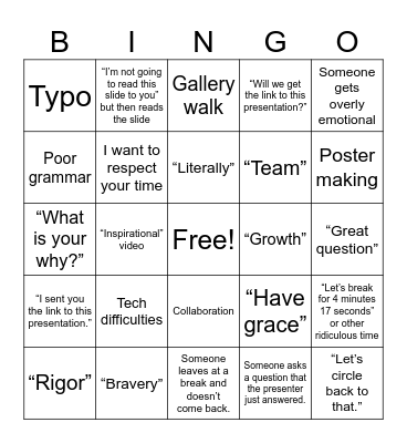 BOY PD BINGO Card