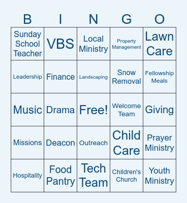 Chandler Volunteer Bingo Card
