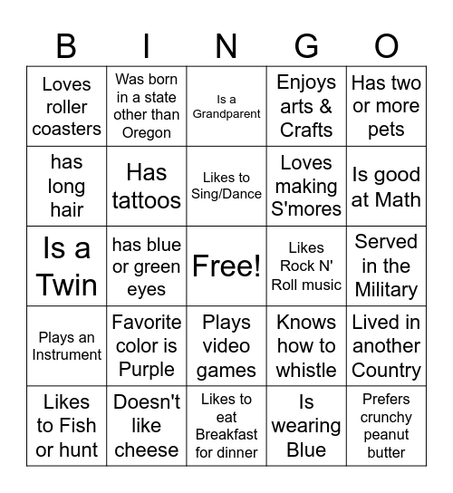 Find someone who... Bingo Card