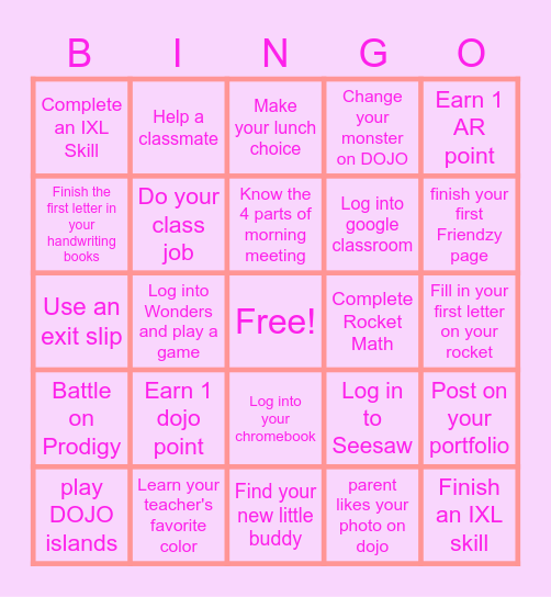 Class BINGO Card