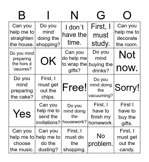 Bien Dit 2  ch 2-2 Asking for help Bingo Card