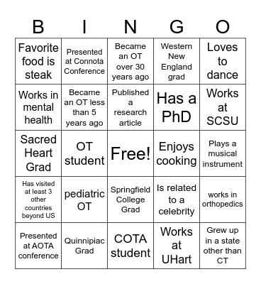 OT Bingo Card