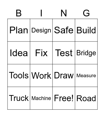 Engineer Bingo Card