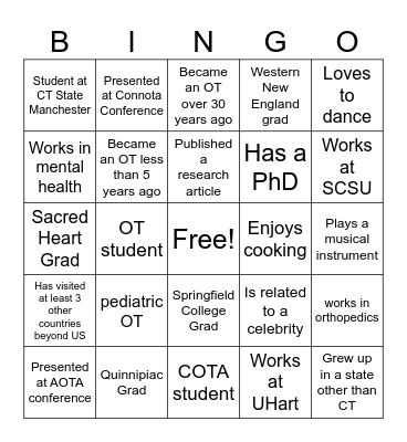OT Bingo Card