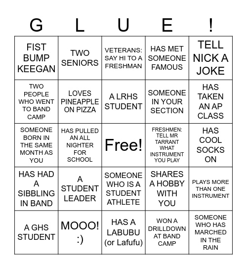 FIRST DAY OF CLASS BLACKOUT BINGO Card