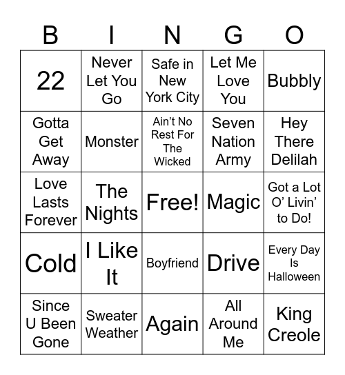 29MB Round 1 Bingo Card