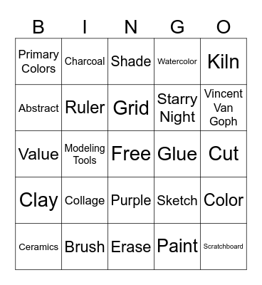 Art Bingo Card