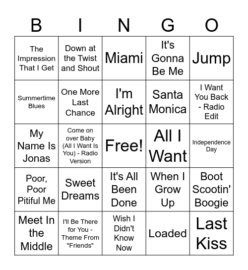29 MB Round 4 Bingo Card