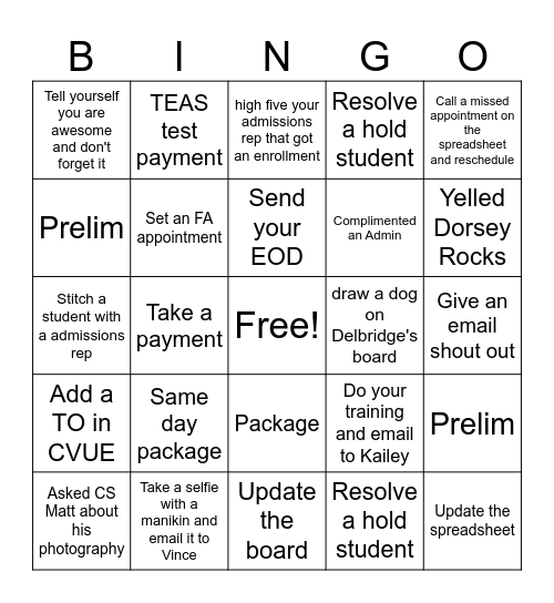 FA Bingo Card