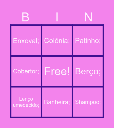 Chá da Antonella Bingo Card