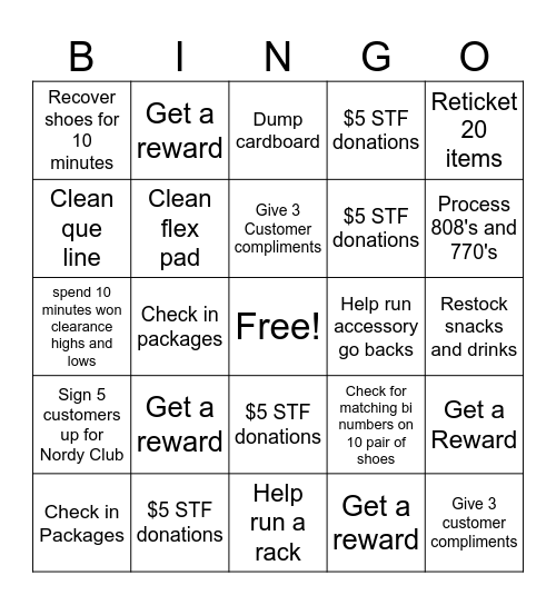 August Bingo Card
