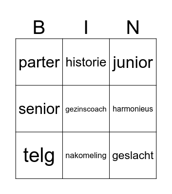 Bingo FAMILIE LES 5 Bingo Card