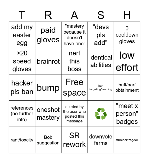 bad suggestion bingo Card