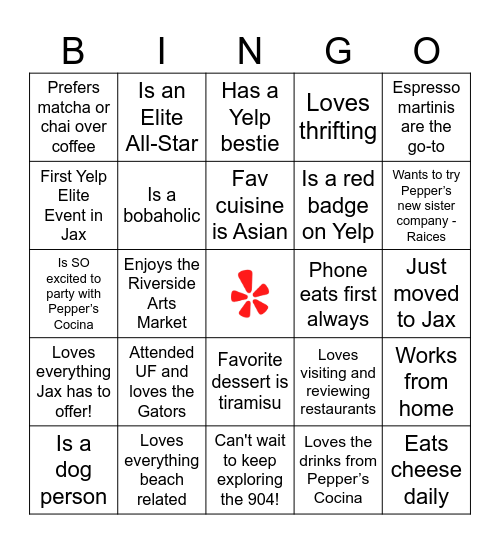 Elite Conversation Bingo Card