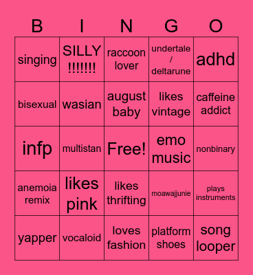 ANEMOIAREMIX!!!!!!!!!!! Bingo Card