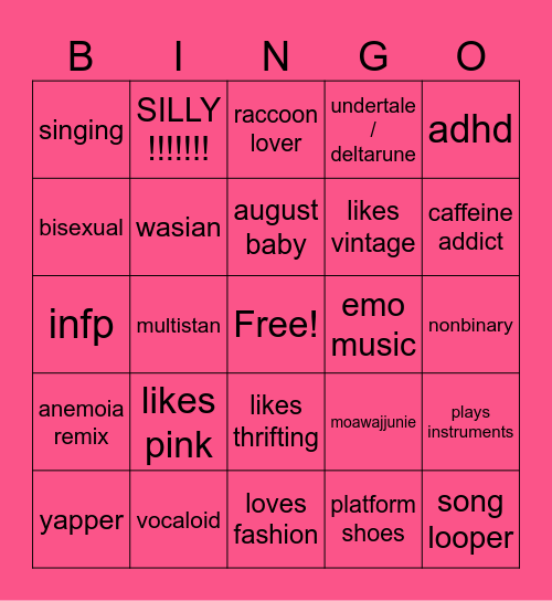 ANEMOIAREMIX!!!!!!!!!!! Bingo Card