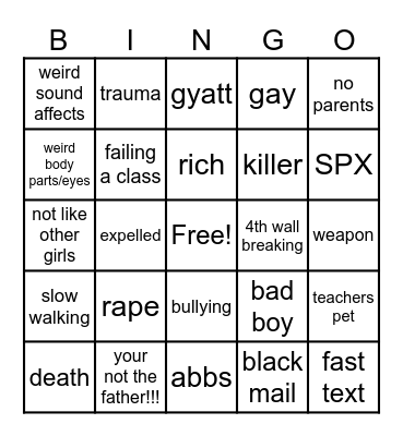 gacha life prego Bingo Card