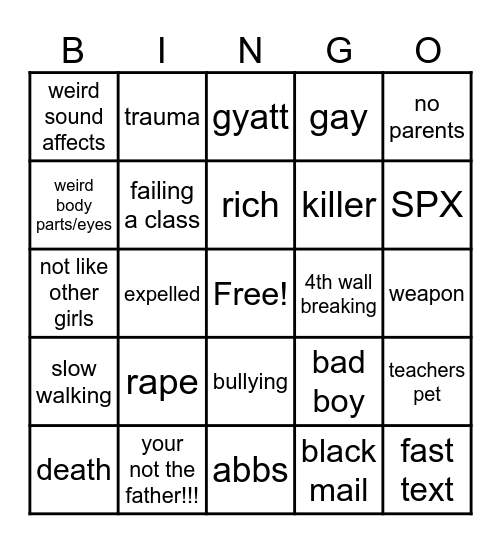 gacha life prego Bingo Card
