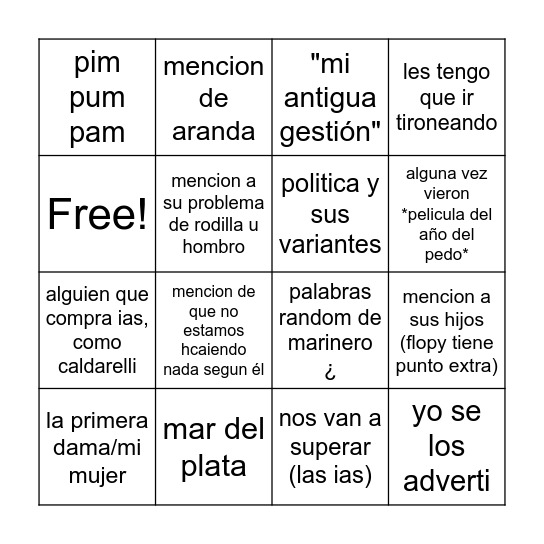 Altamirano's favs words Bingo Card
