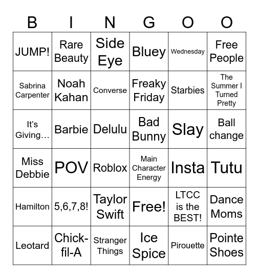 LTCC BINGO Card